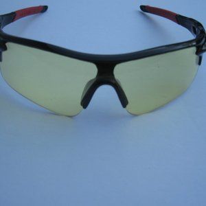 Shield Sunglasses Black with Yellow Lens